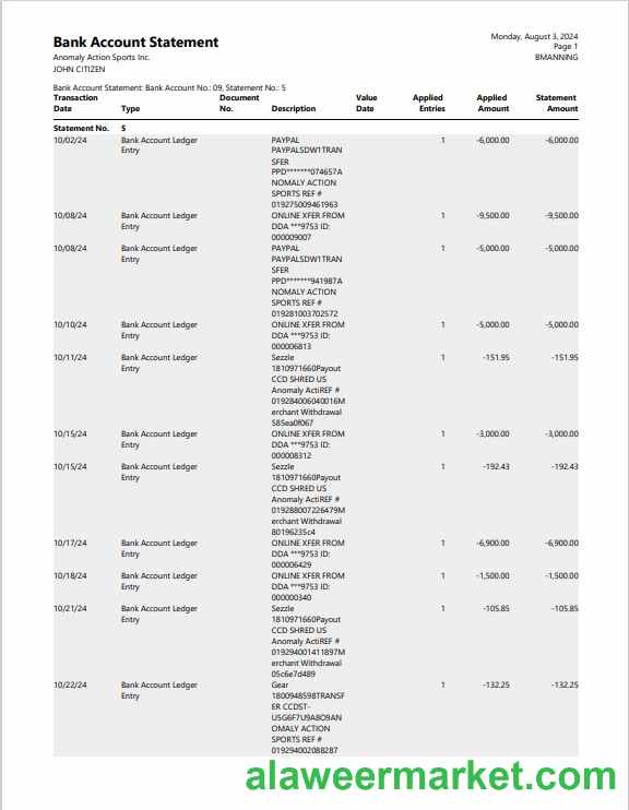 USA New York bank statement 3 - 6 months Word and PDF example